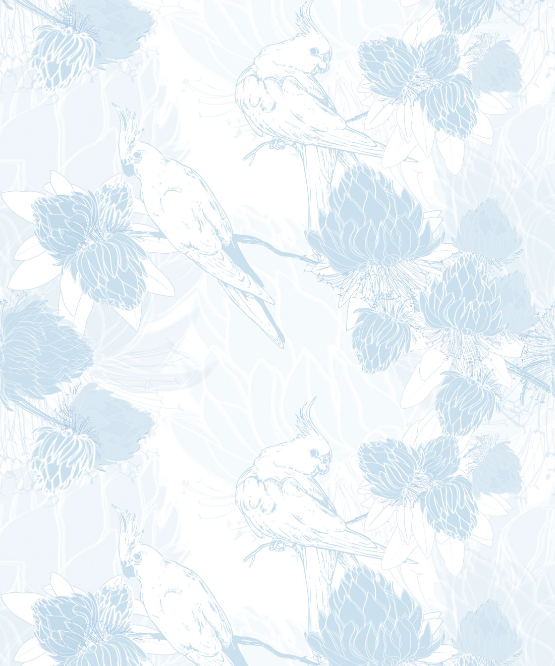 Desert Eve Wallpaper - Colourway: Blue Bell