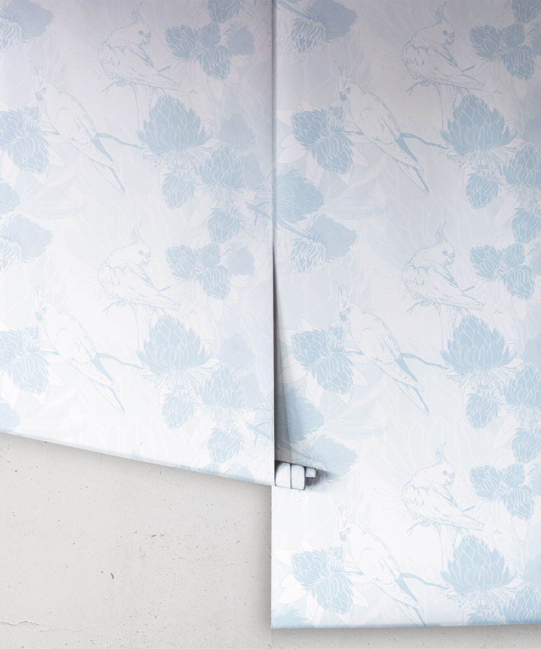 Desert Eve Wallpaper - Colourway: Blue Bell