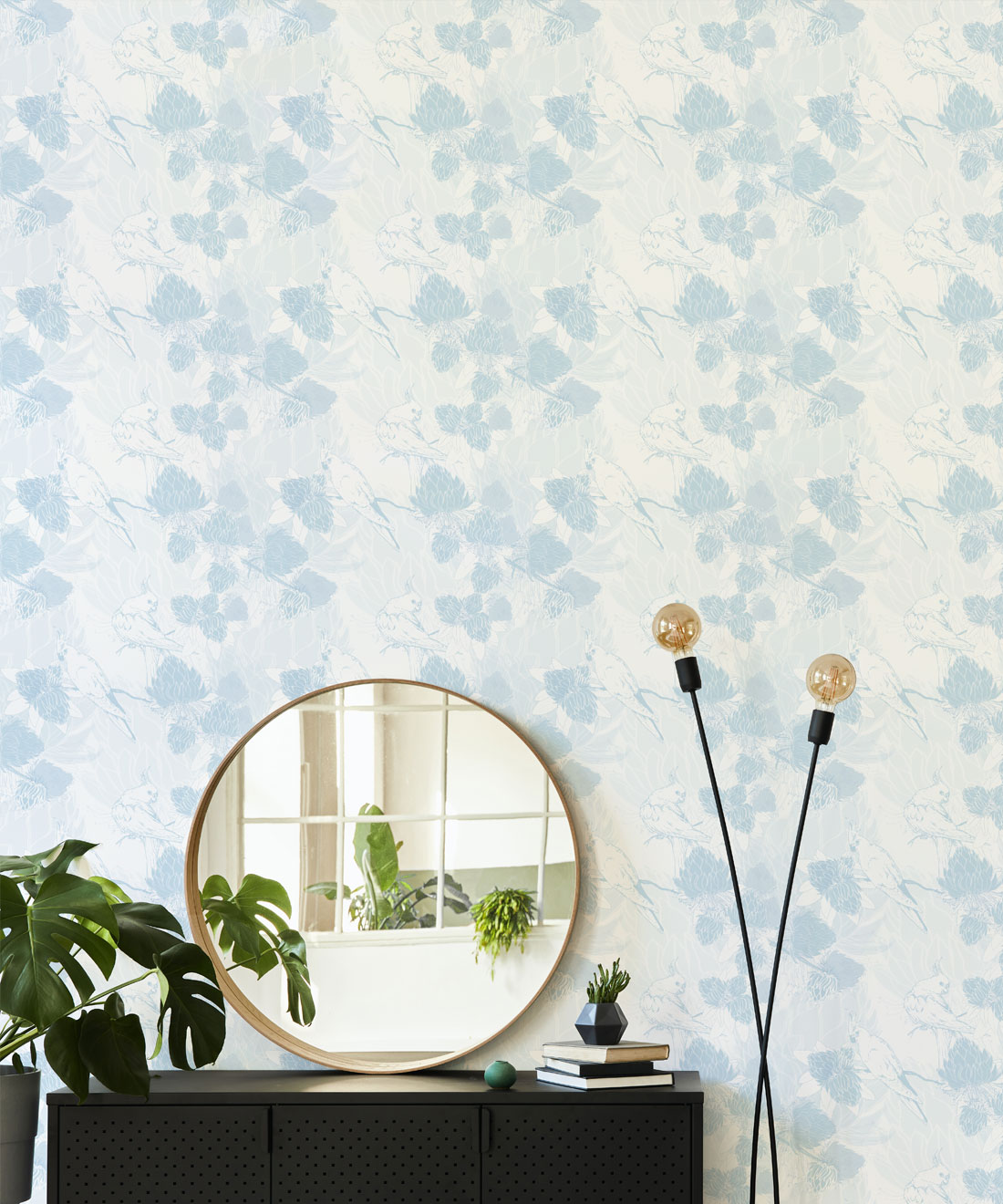 Desert Eve Wallpaper - Colourway: Blue Bell