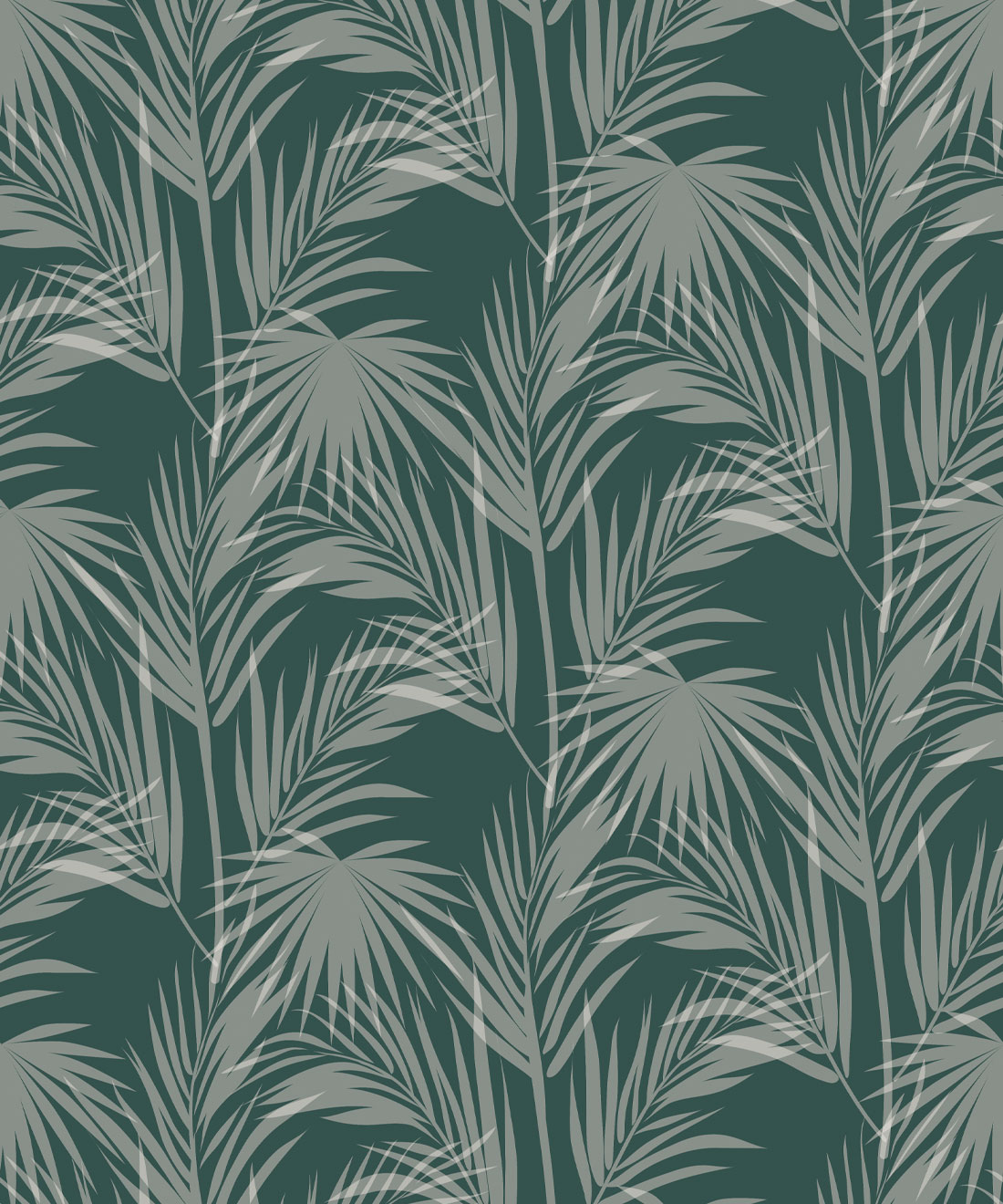 Daintree Palm Wallpaper - Colourway: Forest Green