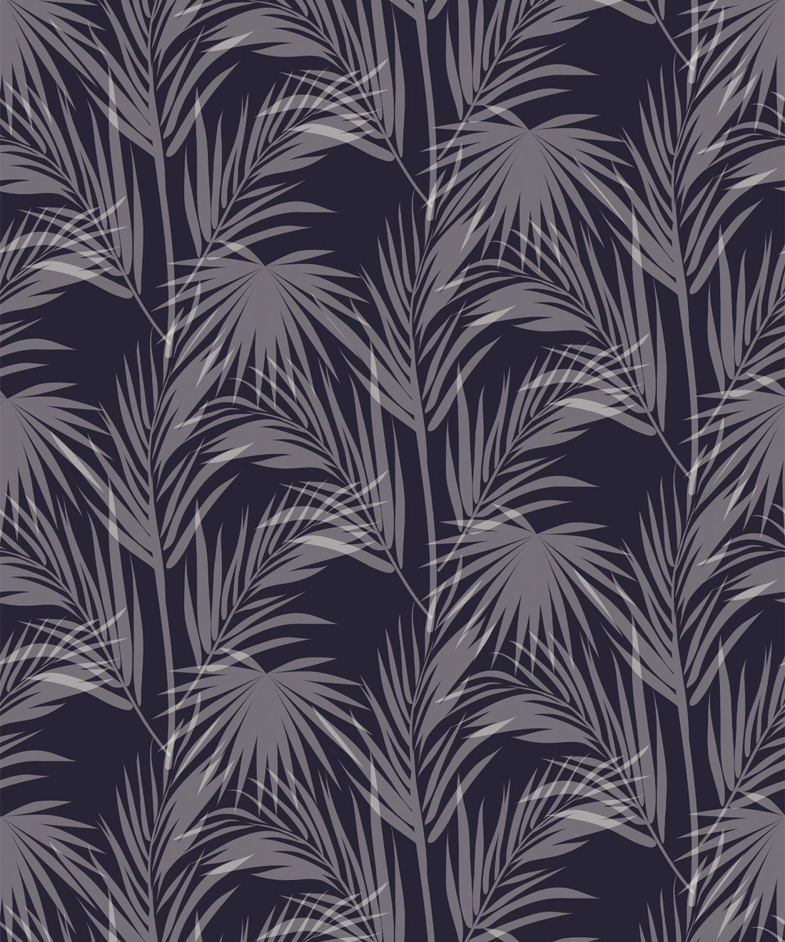 Daintree Palm Wallpaper - Colourway: Indigo