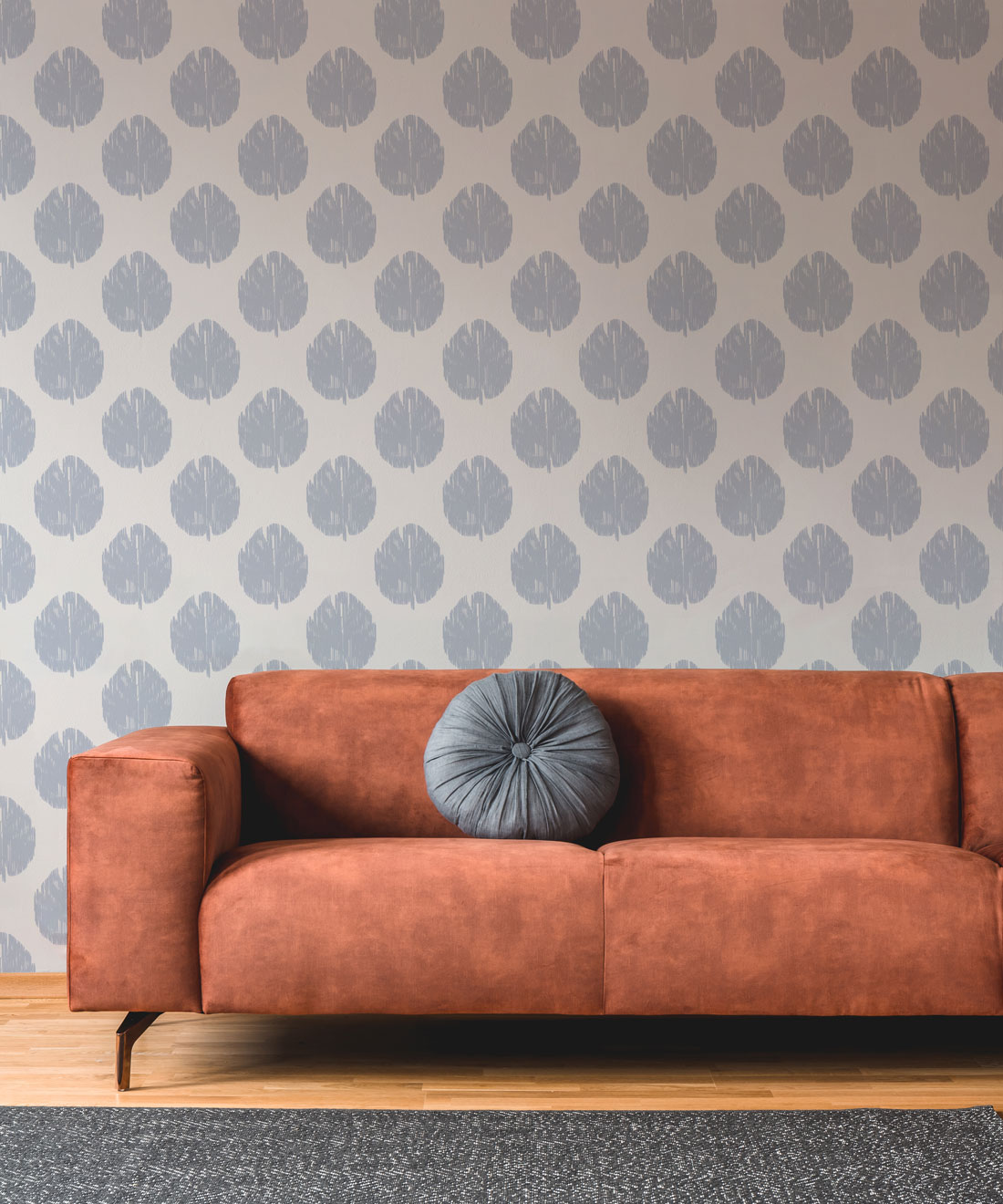 Fans Wallpaper - Colourway: Dusty Blue