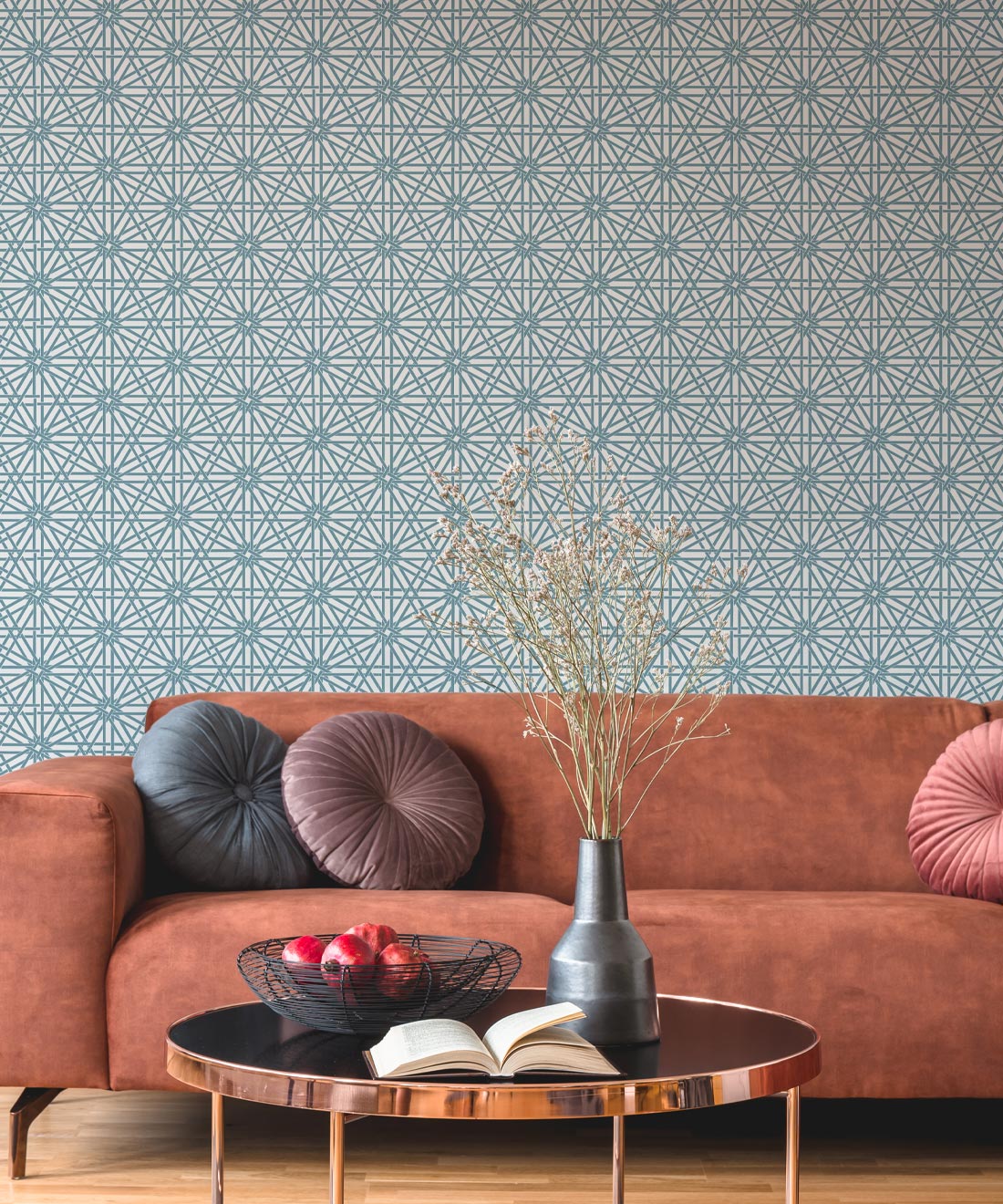 Marrakesh Wallpaper - Colourway: Bosco Blue