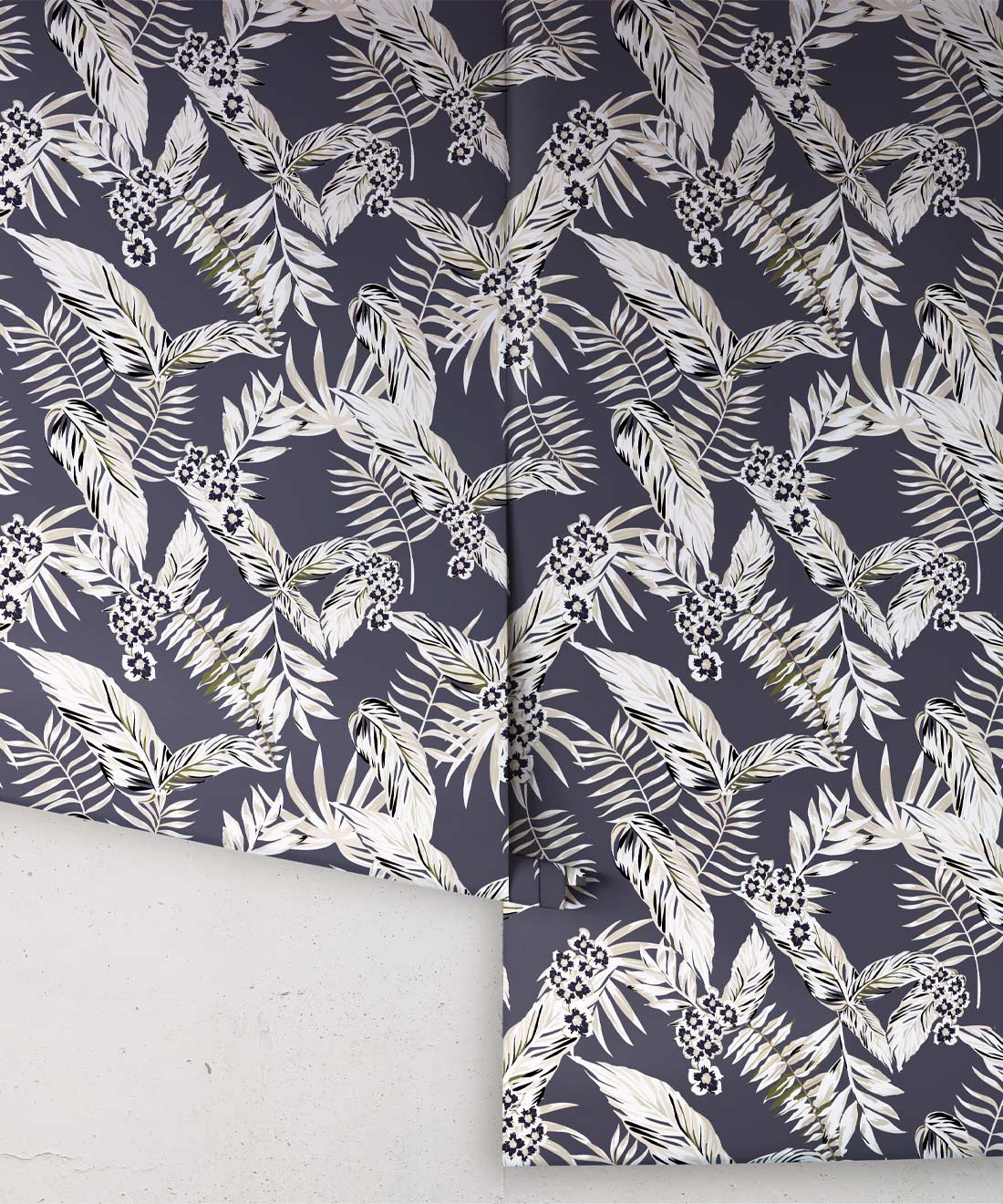 Cooktown Orchids Wallpaper - Colourway: Indigo
