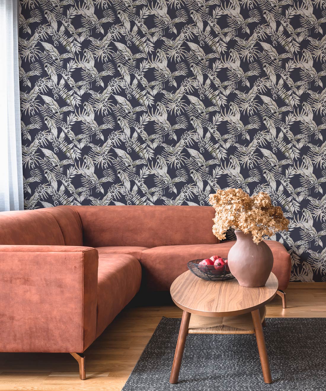 Cooktown Orchids Wallpaper - Colourway: Indigo