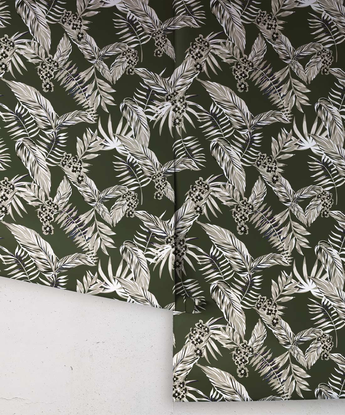 Cooktown Orchids Wallpaper - Colourway: Ivy Green