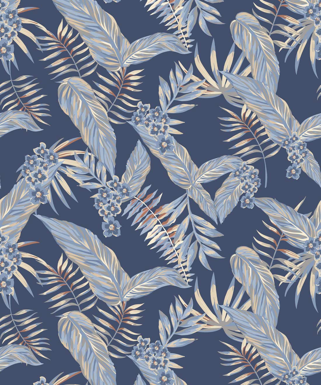 Cooktown Orchids Wallpaper - Colourway: SkyCooktown Orchids Wallpaper - Colourway: Sky