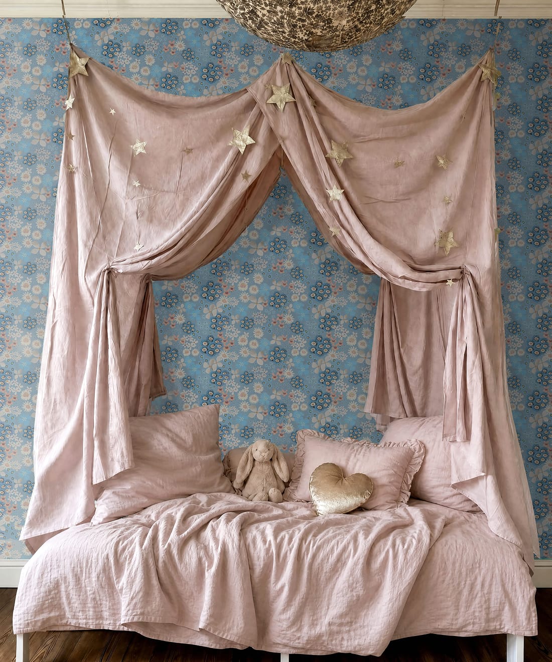 Meadow Confetti Wallpaper - Colourway: Powder Blue - Insitu