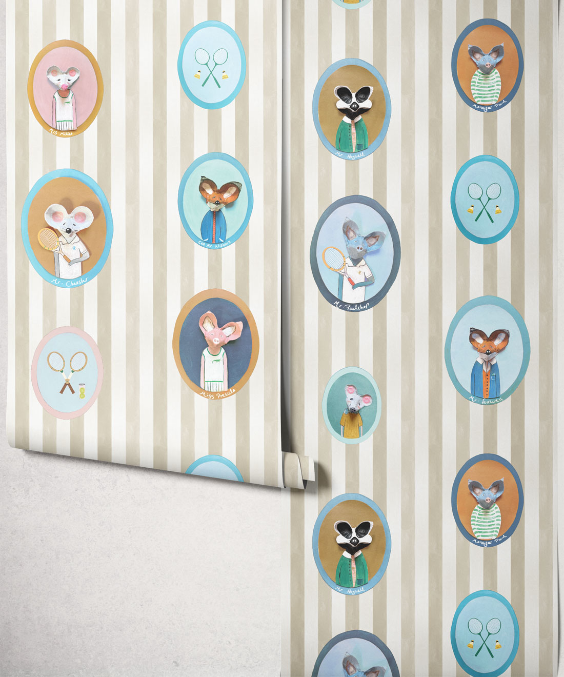The Tennis Club Wallpaper - Colourway: Shell - Roll