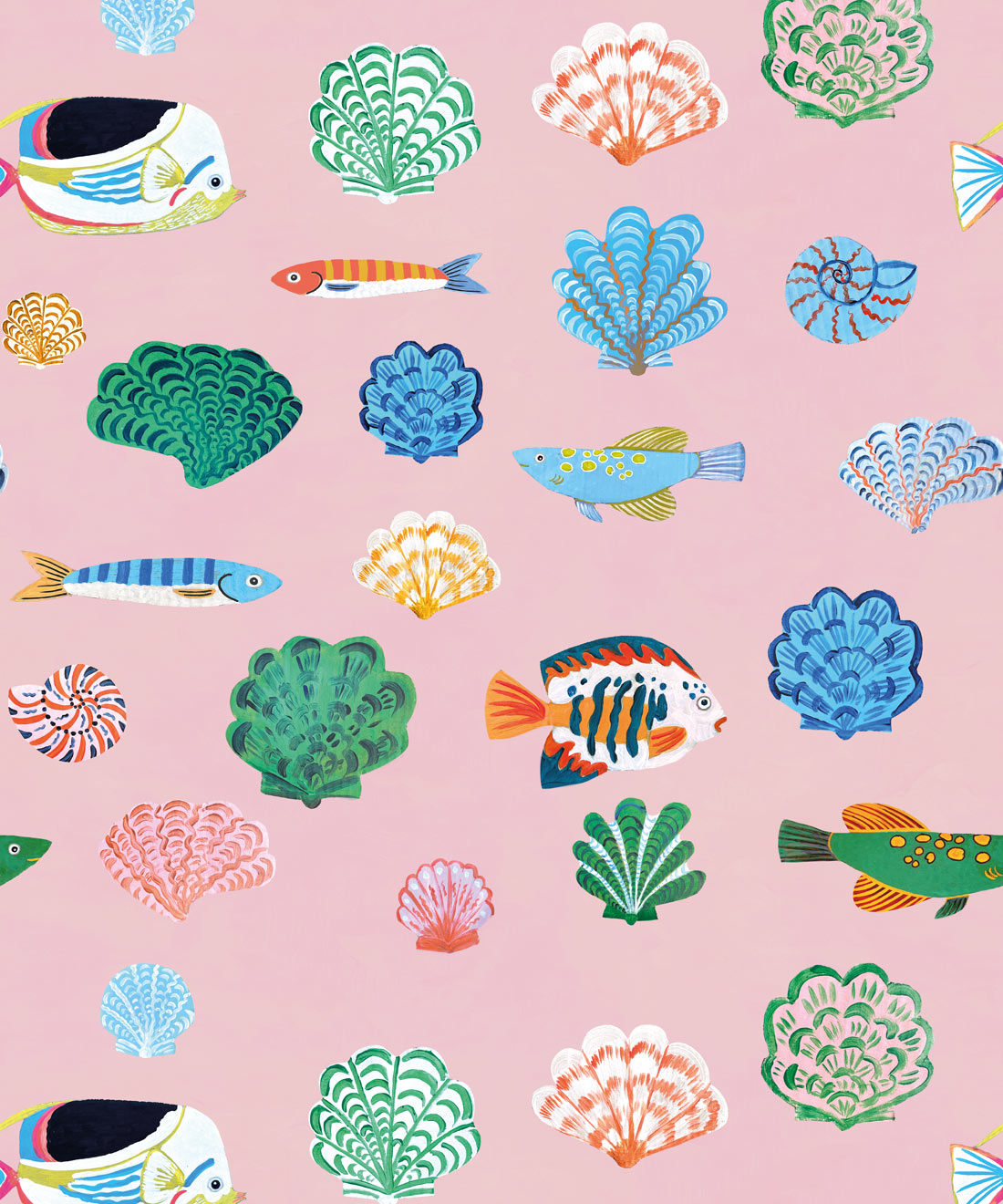 Seaside Treasures Wallpaper - Colourway: Petal Pink - Swatch