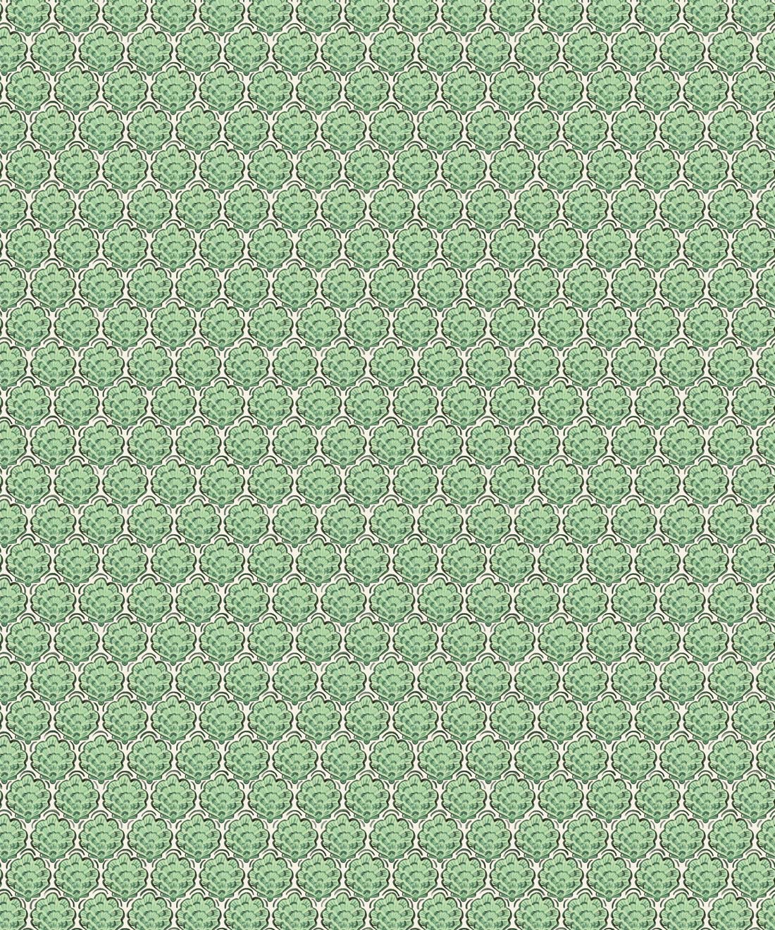 Shell Cove Wallpaper - Colourway: Kelp Green - Swatch