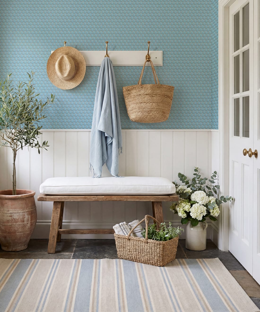 Shell Cove Wallpaper - Colourway: Powder Blue - Insitu