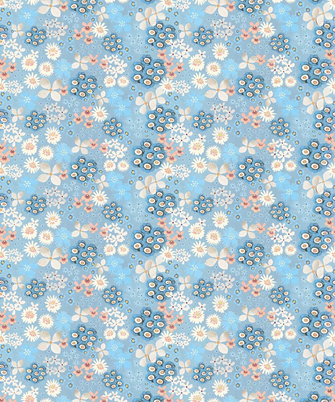 Meadow Confetti Wallpaper - Colourway: Powder Blue - Swatch