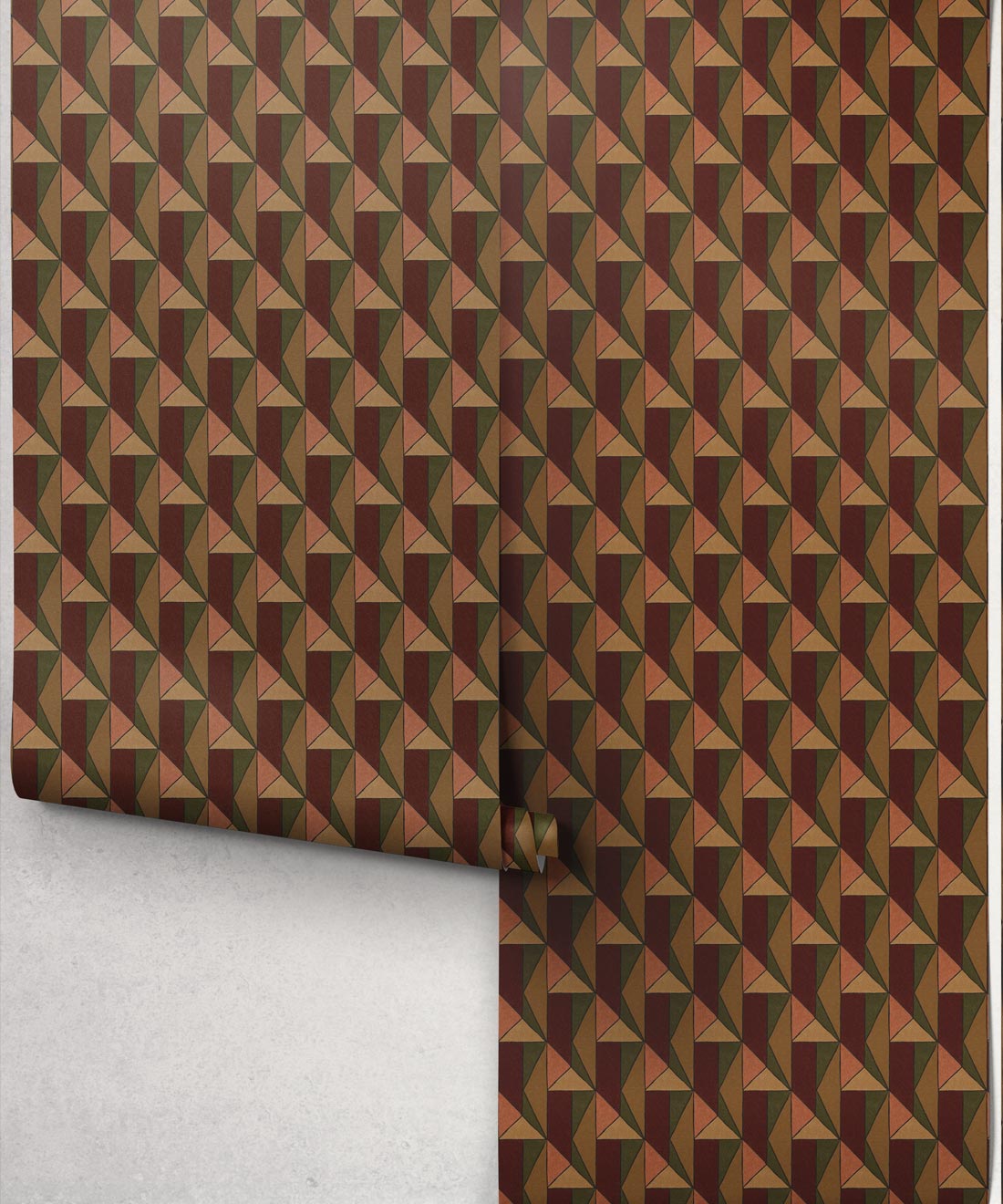Cairn Wallpaper - Colourway: Maroon - Roll