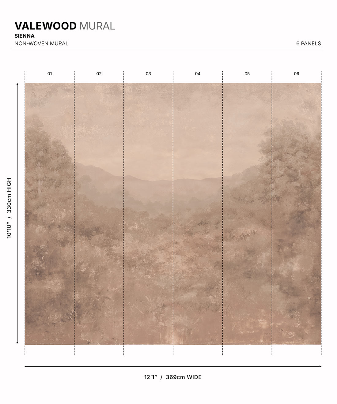 Valewood Mural - Colourway: Sienna - Diagram