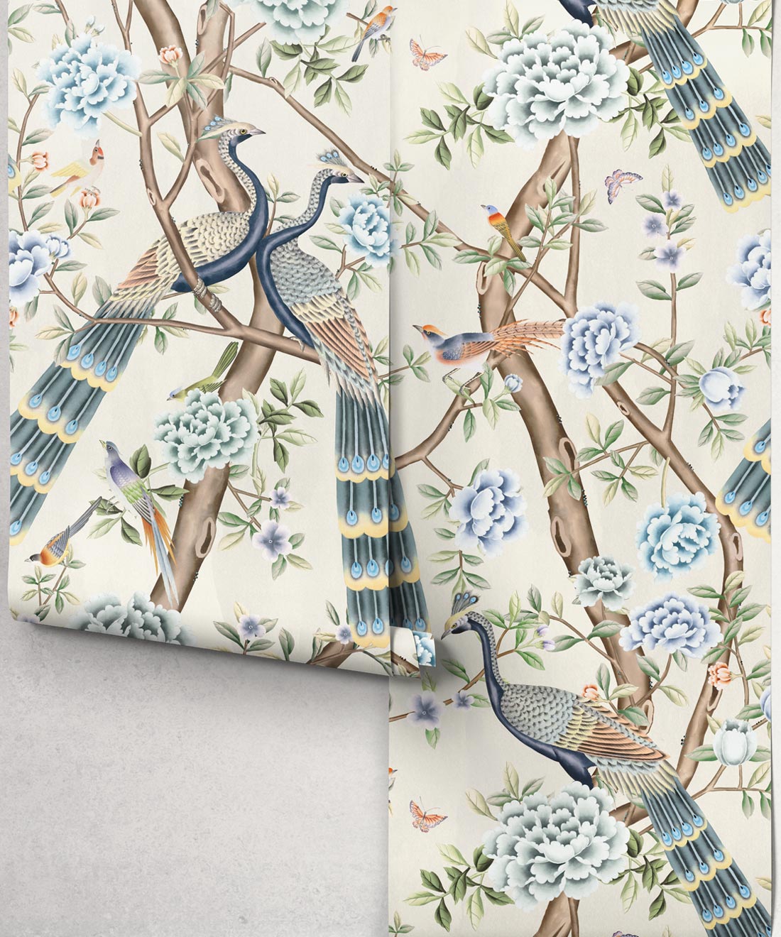 Peacock Pavilion Wallpaper - Colourway: Celadon - Roll