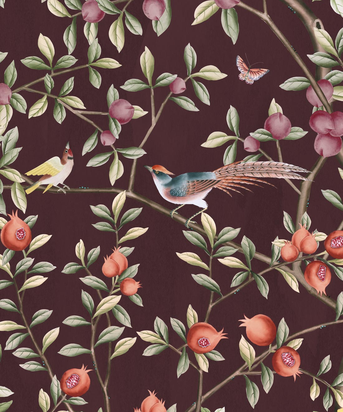 Orchard House Wallpaper - Colourway: Mahogany - Swatch
