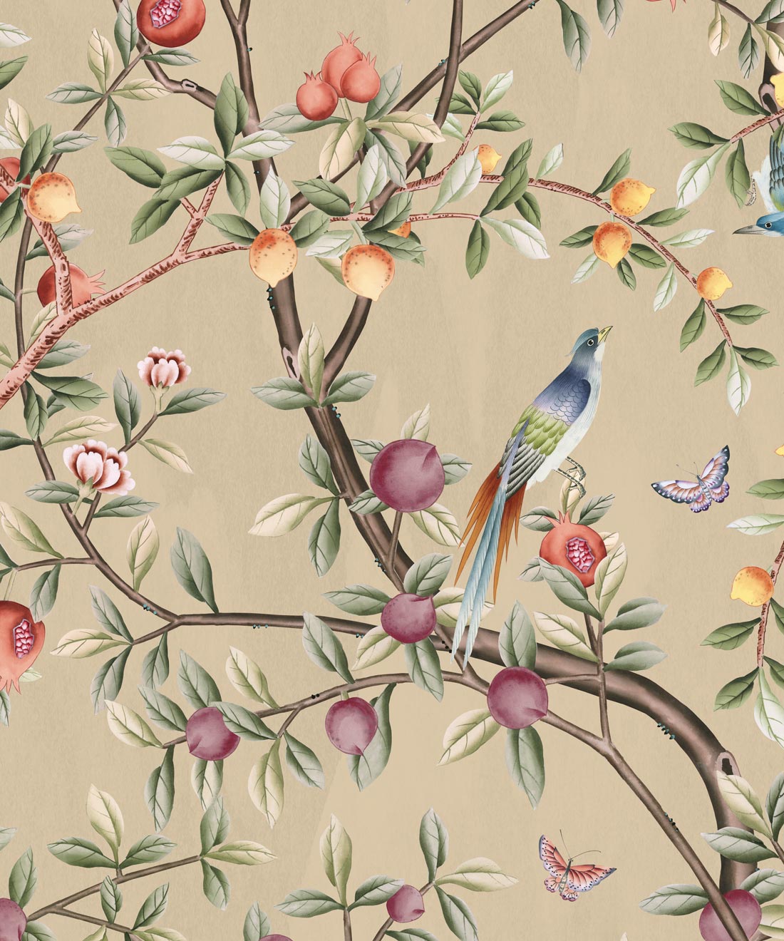Orchard House Wallpaper - Colourway: Parchment - Swatch