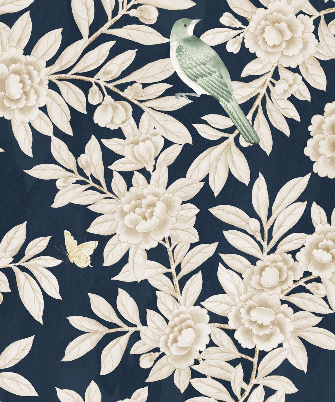 Windsor Garden Wallpaper - Colourway: Ink - Swatch