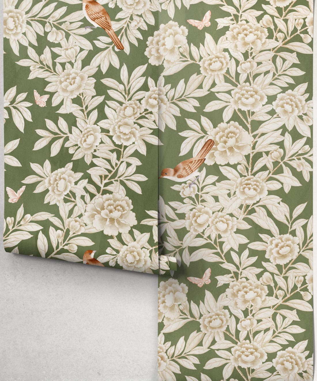 Windsor Garden Wallpaper - Colourway: Olive - Roll