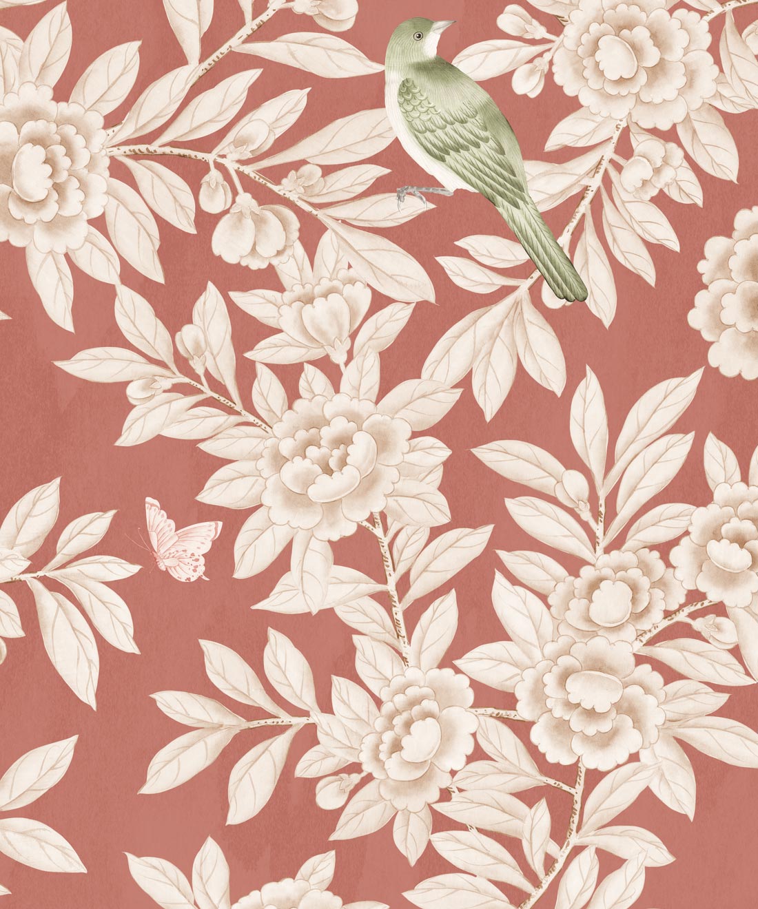 Windsor Garden Wallpaper - Colourway: Rosewood - Swatch